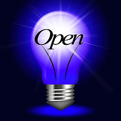 Image showing Open Lightbulb Means Beginning Launch And Inauguration