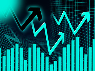 Image showing Blue Arrows Background Means Up Increase And Graph\r