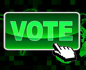 Image showing Vote Button Shows World Wide Web And Decisions