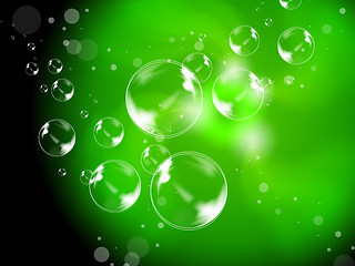 Image showing Abstract Bubbles Background Shows Beautiful Creative Spheres\r