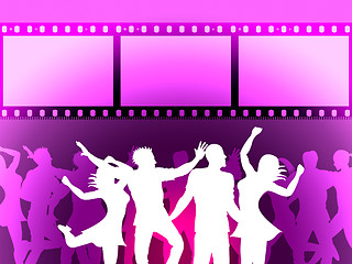 Image showing Filmstrip Disco Indicates Negative Joy And Dancing