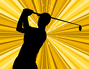 Image showing Golf Swing Indicates Golf-Club Exercise And Golfing