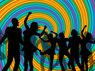Image showing Disco Party Represents Discotheque Dancing And Nightclub