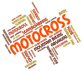 Image showing Motocross Words Represents Bike Enduro And Motorbikes