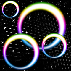 Image showing Rainbow Circles Background Means Colorful Circular And Heavens\r