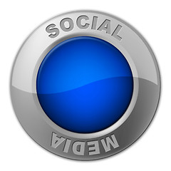 Image showing Social Media Button Represents News Feed And Forums