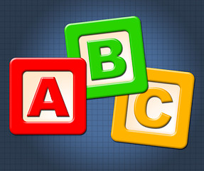 Image showing Abc Kids Blocks Means Alphabet Letters And Alphabetical