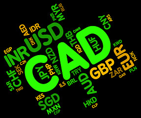 Image showing Cad Currency Indicates Exchange Rate And Broker