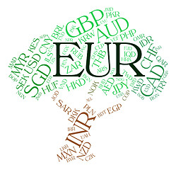 Image showing Euro Currency Represents Exchange Rate And Coin