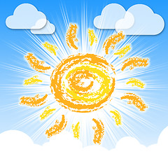 Image showing Sun Rays Means Summer Time And Warm