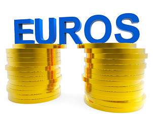 Image showing Euro Savings Shows Monetary Currency And Finances