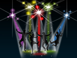 Image showing Spotlight Joy Represents Stage Lights And Active