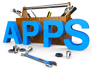 Image showing Apps Software Represents Freeware Internet And Computer