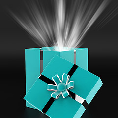 Image showing Surprised Surprise Indicates Gift Box And Wrapped