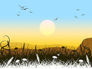 Image showing Background Landscape Means Summer Time And Picturesque