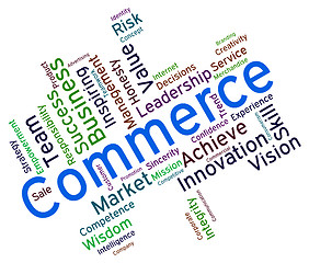 Image showing Commerce Words Shows Ecommerce Importing And Purchase