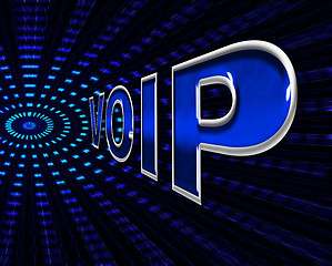 Image showing Voip Telephony Means Voice Over Broadband And Protocol