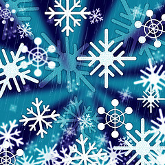 Image showing Blue Snowflakes Background Means Freezing Seasons And Christmas\r