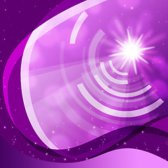 Image showing Purple Curvy Background Shows Sun And Data Waves\r