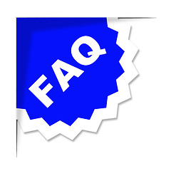 Image showing Faq Label Represents Frequently Asked Questions And Advice
