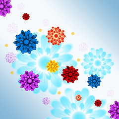 Image showing Colorful Flowers Background Shows Flowery And Growth\r