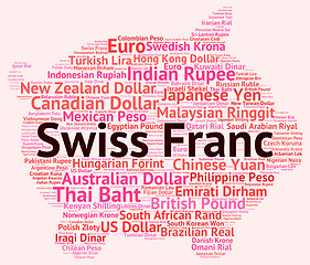 Image showing Swiss Franc Indicates Forex Trading And Currencies