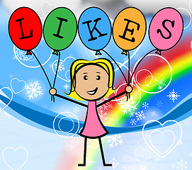 Image showing Likes Balloons Indicates Social Media And Bunch