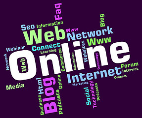 Image showing Online Word Shows World Wide Web And Websites