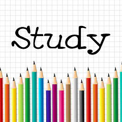 Image showing Study Pencils Represents Learning Educating And Training