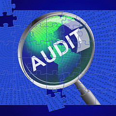 Image showing Audit Magnifier Means Auditor Searches And Magnify