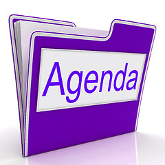 Image showing Agenda File Represents Folders Correspondence And Plan