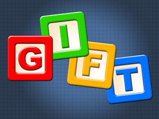 Image showing Gift Kids Blocks Means Youngster Surprise And Children