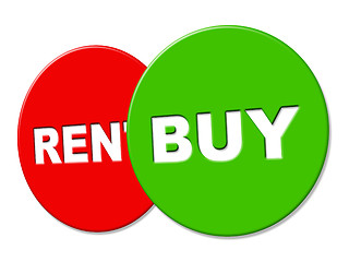 Image showing Buy Sign Indicates Message Bought And Purchasing