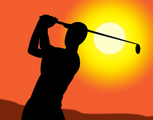 Image showing Golf Swing Represents Recreation Golfing And Exercise