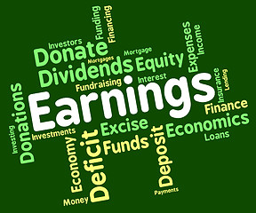 Image showing Earnings Word Means Text Yield And Salaries