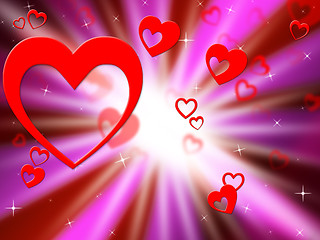 Image showing Brightness Hearts Background Shows Lover Partner Or Special\r