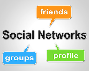 Image showing Social Network Words Means Web Forums And Blogging