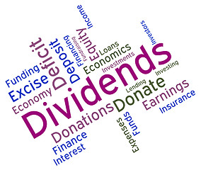 Image showing Dividends Word Represents Stock Market And Yield