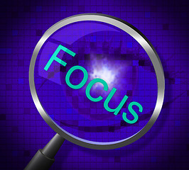 Image showing Focus Magnifier Shows Magnification Attention And Focused