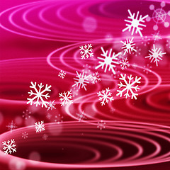 Image showing Red Rippling Background Means Ripples Circles And Snowflakes\r