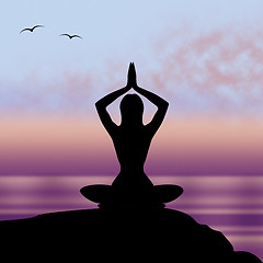 Image showing Yoga Pose Means Posture Harmony And Feel