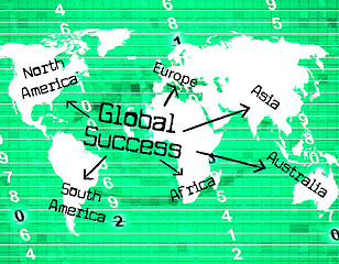 Image showing Global Success Means Victors Globalise And Resolution