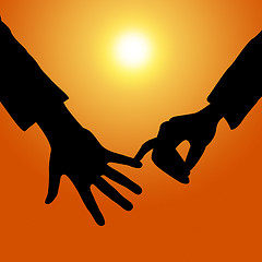 Image showing Holding Hands Shows Tenderness Together And Fondness