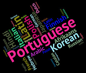 Image showing Portuguese Language Represents Speech Translate And Vocabulary