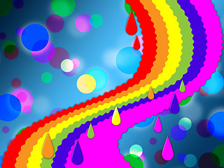 Image showing Rainbow Spots Background Means Painted And Dotted \r