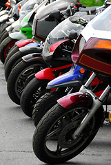 Image showing Row of motocycles