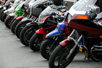 Image showing Row of motocycles