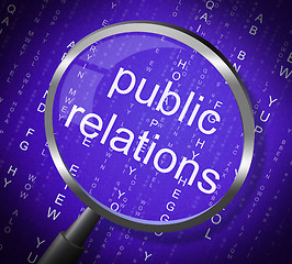 Image showing Public Relations Means Press Release And Magnifier