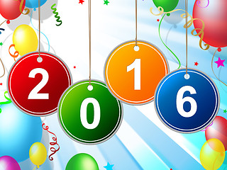 Image showing New Year Indicates Two Thousand Sixteen And Annual