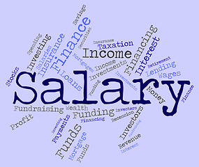 Image showing Salary Word Means Wage Pay And Words